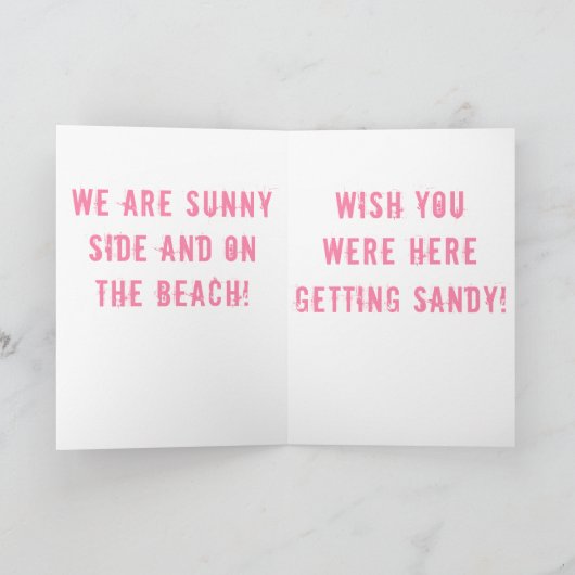 Groeten van het strand! Paars Kaart (Binnen)