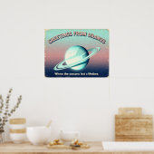 Groeten van het Uranus Retro Sci-Fi Poster (Keuken)