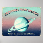 Groeten van het Uranus Retro Sci-Fi Poster (Voorkant)