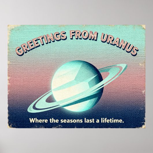 Groeten van het Uranus Retro Sci-Fi Poster (Voorkant)