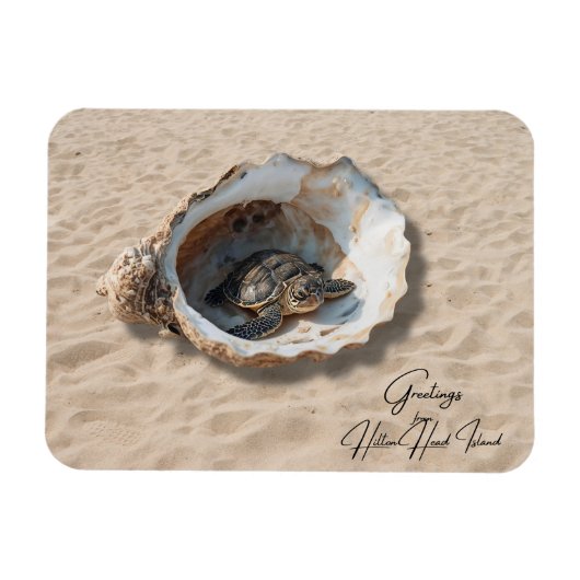 Groeten van Hilton Head Island Sea Turtle Magneet (Horizontaal)