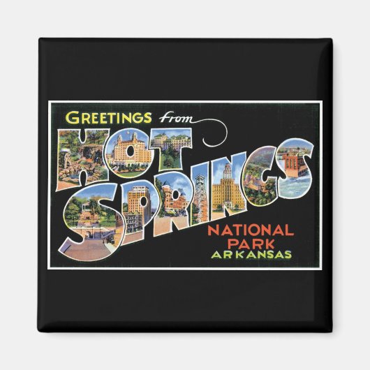 Groeten van Hot Springs. Magneet (Voorkant)