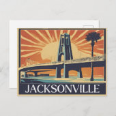  groeten van Jacksonville Classic Retro Briefkaart (Voorkant / Achterkant)