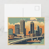  groeten van Jacksonville Classic Retro Briefkaart (Voorkant / Achterkant)