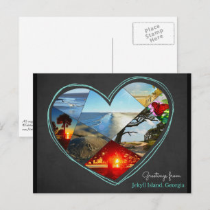 Groeten van Jekyll Island, Georgia ♥ Ansichtkaart Briefkaart
