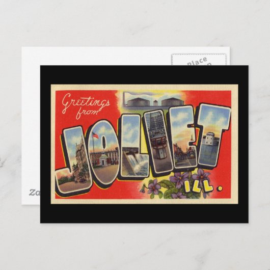 Groeten van Joliet Illinois Briefkaart (Voorkant / Achterkant)