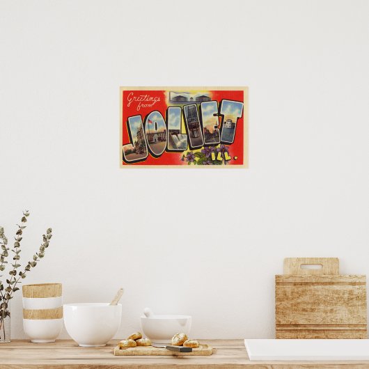 Groeten van Joliet Illinois Poster (Keuken)