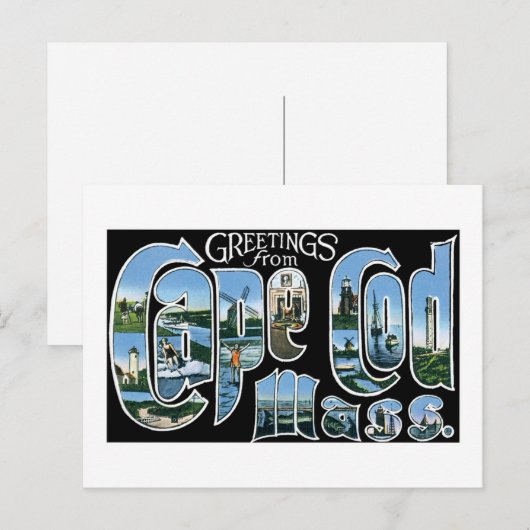 Groeten van Kaap Cod, Massachusetts. Briefkaart (Voorkant / Achterkant)