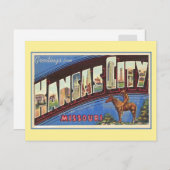  groeten van Kansas City MO Briefkaart (Voorkant / Achterkant)