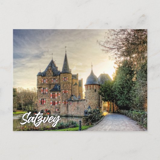 Groeten van kasteel Satzvey, Duitsland Briefkaart (Voorkant)