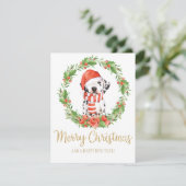 Groeten van Kerstmis van de Hond van het Pet van Feestdagenkaart (Staand voorkant)