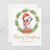 Groeten van Kerstmis van de Hond van het Pet van Feestdagenkaart (Voorkant / Achterkant)