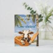 Groeten van "Koe-abana" Vakantie Briefkaart (Staand voorkant)