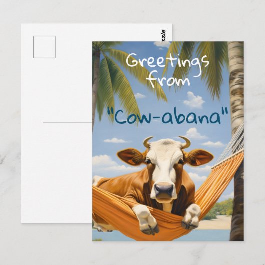 Groeten van "Koe-abana" Vakantie Briefkaart (Voorkant / Achterkant)