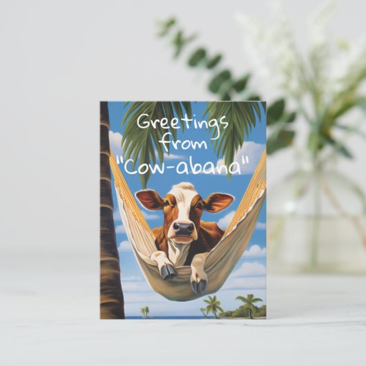 Groeten van "Koe-abana" Vakantie Briefkaart (Staand voorkant)