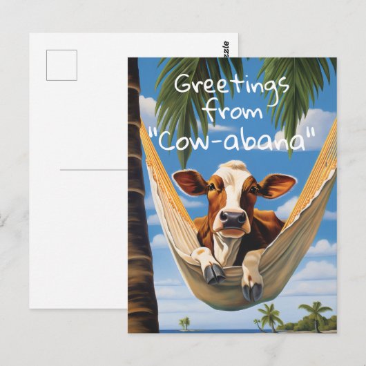 Groeten van "Koe-abana" Vakantie Briefkaart (Voorkant / Achterkant)