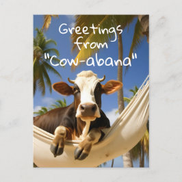 Groeten van "Koe-abana" Vakantie Briefkaart