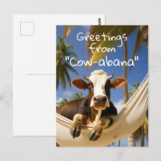 Groeten van "Koe-abana" Vakantie Briefkaart (Voorkant / Achterkant)