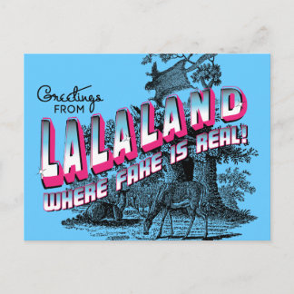 Groeten van LAND LALA - waar de vervalsing echt is Briefkaart
