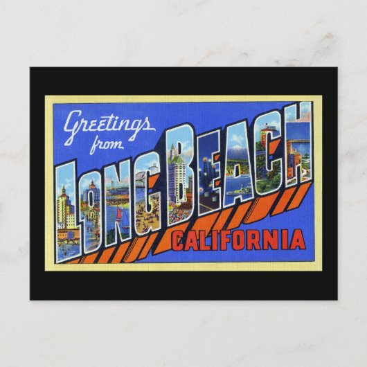 Groeten van Lang Strand Californië Briefkaart (Voorkant)