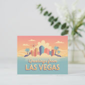 groeten van Las Vegas Classic Retro Briefkaart (Staand voorkant)