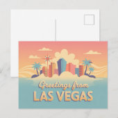 groeten van Las Vegas Classic Retro Briefkaart (Voorkant / Achterkant)