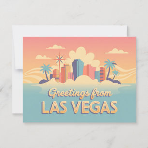  groeten van Las Vegas Classic Retro Briefkaart