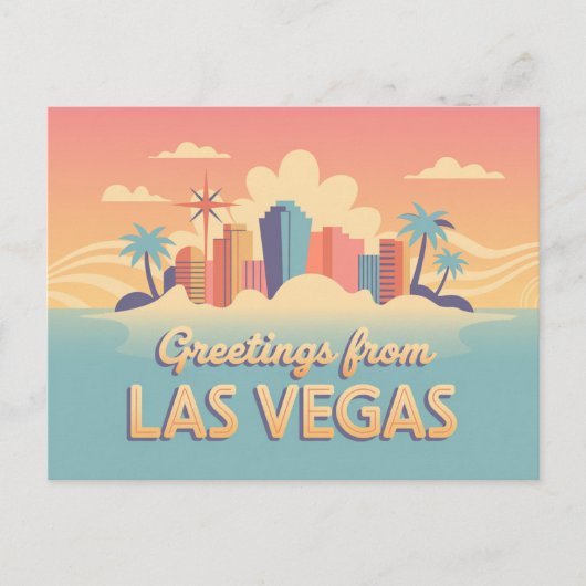 groeten van Las Vegas Classic Retro Briefkaart (Voorkant)