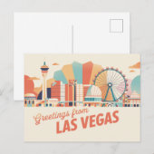 groeten van Las Vegas Classic Retro Briefkaart (Voorkant / Achterkant)