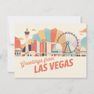  groeten van Las Vegas Classic Retro Briefkaart