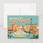  groeten van Las Vegas Classic Retro Briefkaart (Voorkant / Achterkant)