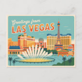  groeten van Las Vegas Classic Retro Briefkaart (Voorkant)