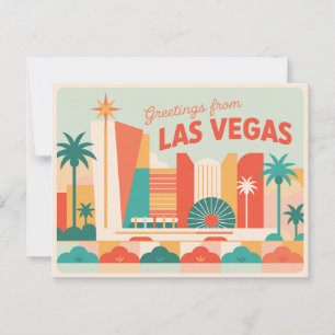  groeten van Las Vegas Classic Retro Briefkaart