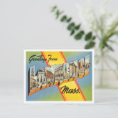 Groeten van Lawrence, Massachusetts Travel Briefkaart (Staand voorkant)