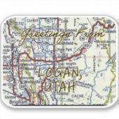 Groeten van Logan Utah Sticker (Voorkant)
