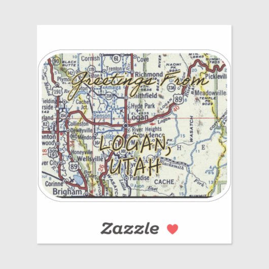 Groeten van Logan Utah Sticker (Vel)