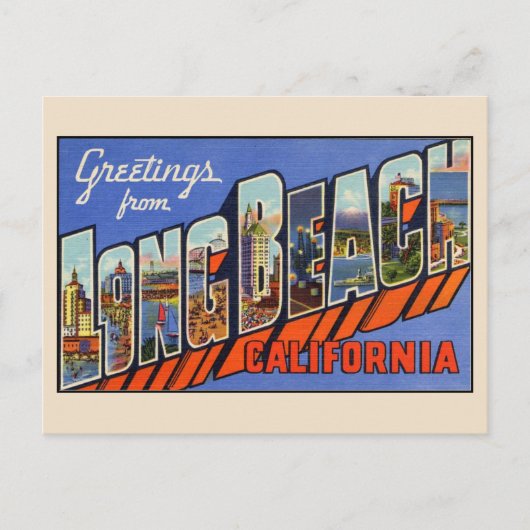 Groeten van Long Beach Large Letter Briefkaart (Voorkant)