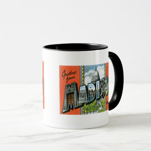 Groeten van Madison, Wisconsin! Mok (Voorkant rechts)