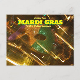 Groeten van Mardi Gras Louisiana ansichtkaart Briefkaart