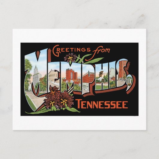 Groeten van Memphis, Tennessee. Retro Post Card Briefkaart (Voorkant)