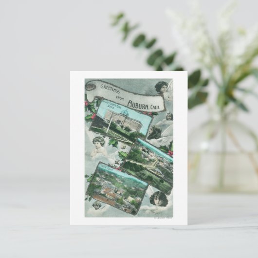 Groeten van met Schilderachtig ViewsAuburn, CA Briefkaart (Staand voorkant)
