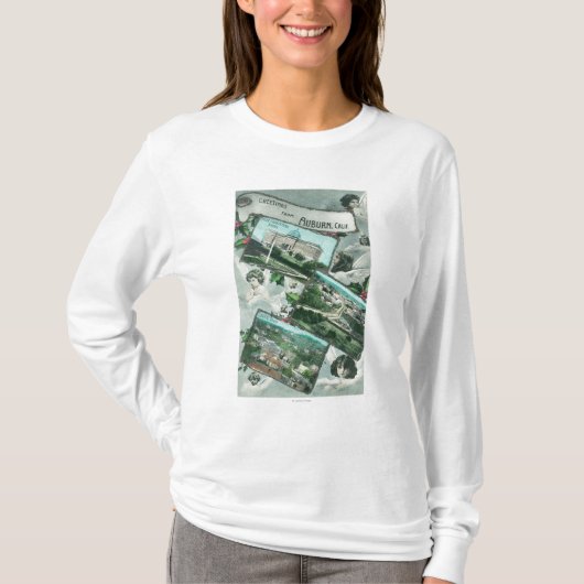 Groeten van met Schilderachtig ViewsAuburn, CA T-shirt (Voorkant)