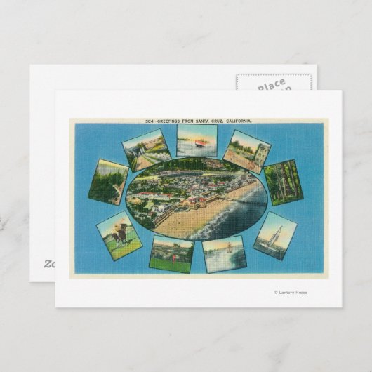 Groeten van met Schilderachtig ViewsSanta Cruz, CA Briefkaart (Voorkant / Achterkant)