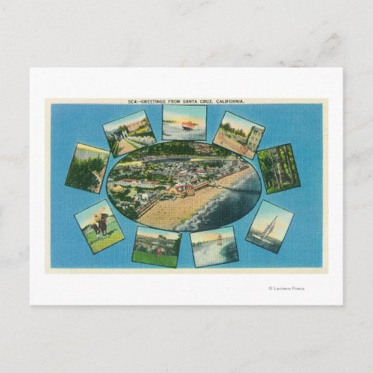 Groeten van met Schilderachtig ViewsSanta Cruz, CA Briefkaart (Voorkant)