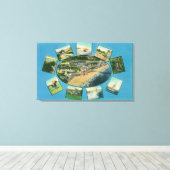 Groeten van met Schilderachtig ViewsSanta Cruz, CA Canvas Afdruk (Insitu (Houten vloer))