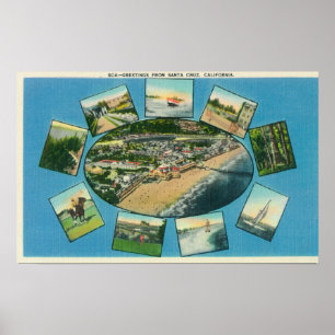 Groeten van met Schilderachtig ViewsSanta Cruz, CA Poster