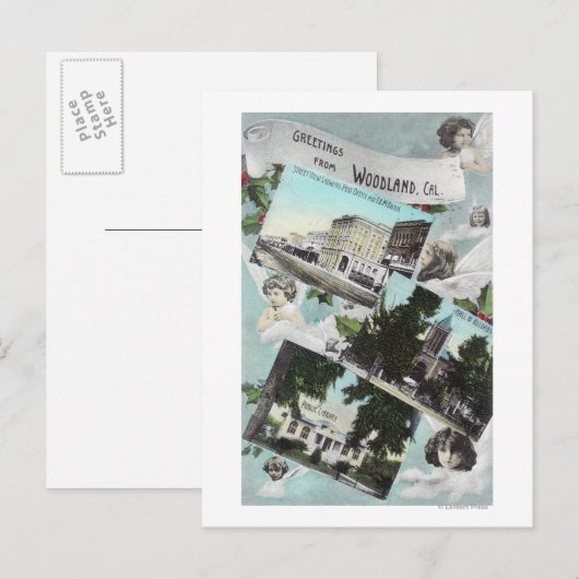 Groeten van met Schilderachtig ViewsWoodland, CA Briefkaart (Voorkant / Achterkant)