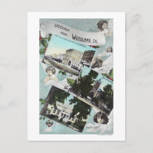 Groeten van met Schilderachtig ViewsWoodland, CA Briefkaart (Voorkant)