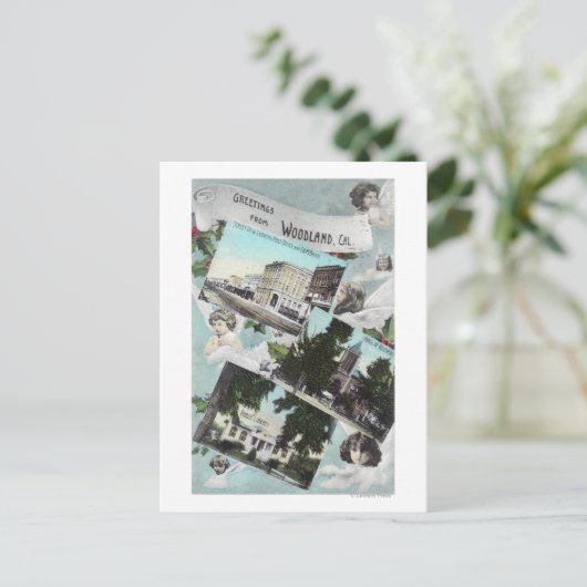 Groeten van met Schilderachtig ViewsWoodland, CA Briefkaart (Staand voorkant)