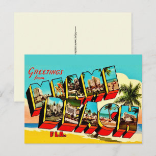 Groeten van Miami Beach ansichtkaart Briefkaart